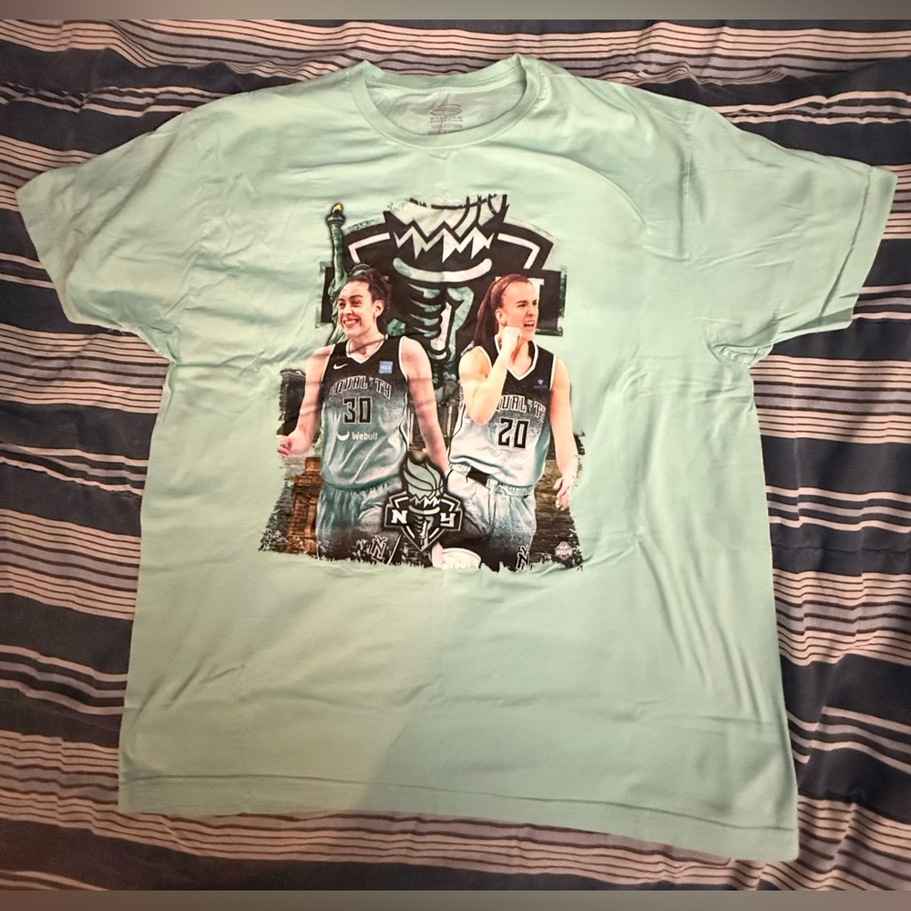 Seafoam green Sabrina and Stewie Graphic T-Shirt